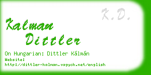 kalman dittler business card